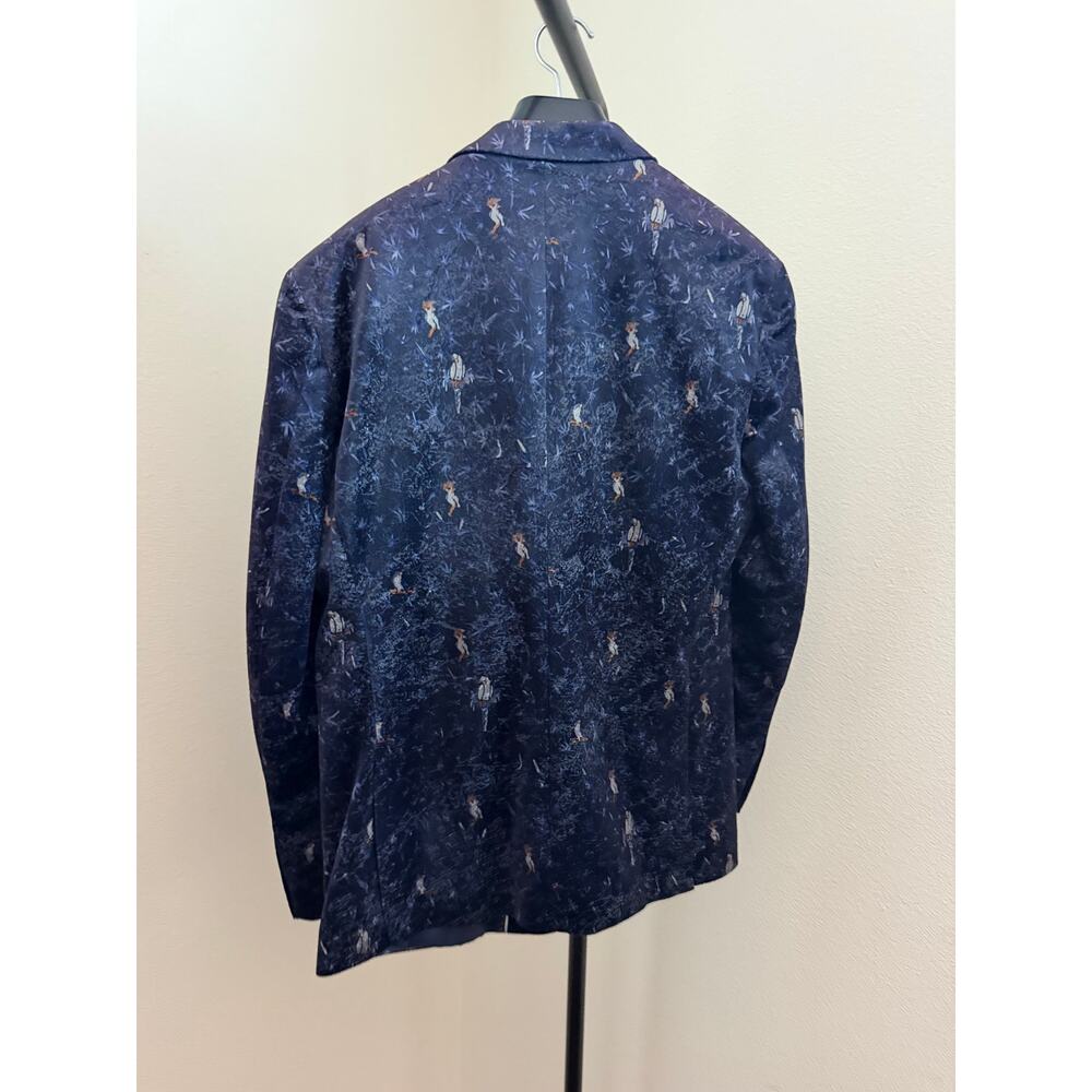 New Gianni blue velvet modern fit parrot blazer sz 38 S - Picture 3 of 7